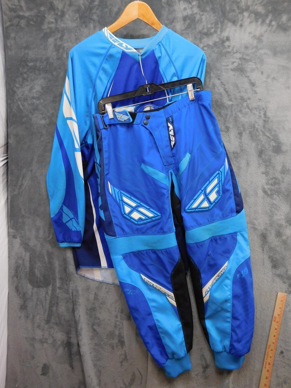 Fly Racing Motocross Suit Mens L Blue F-16 Jersey Pants 2 Piece Race Set
